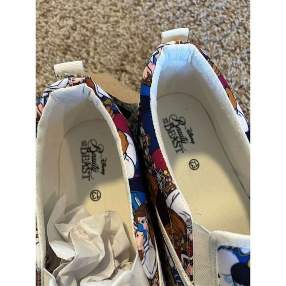 Disney Beauty and the Beast Men's Slip-On Sneakers Size 13 Blue - Picture 3 of 8